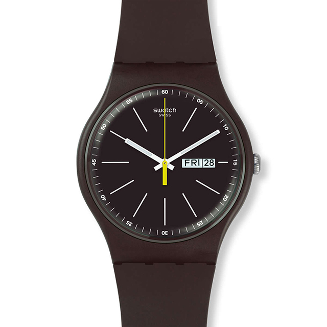 Swiss MadeOriginals系列飽和的時尚大地色調夜光指針日期/星期顯示