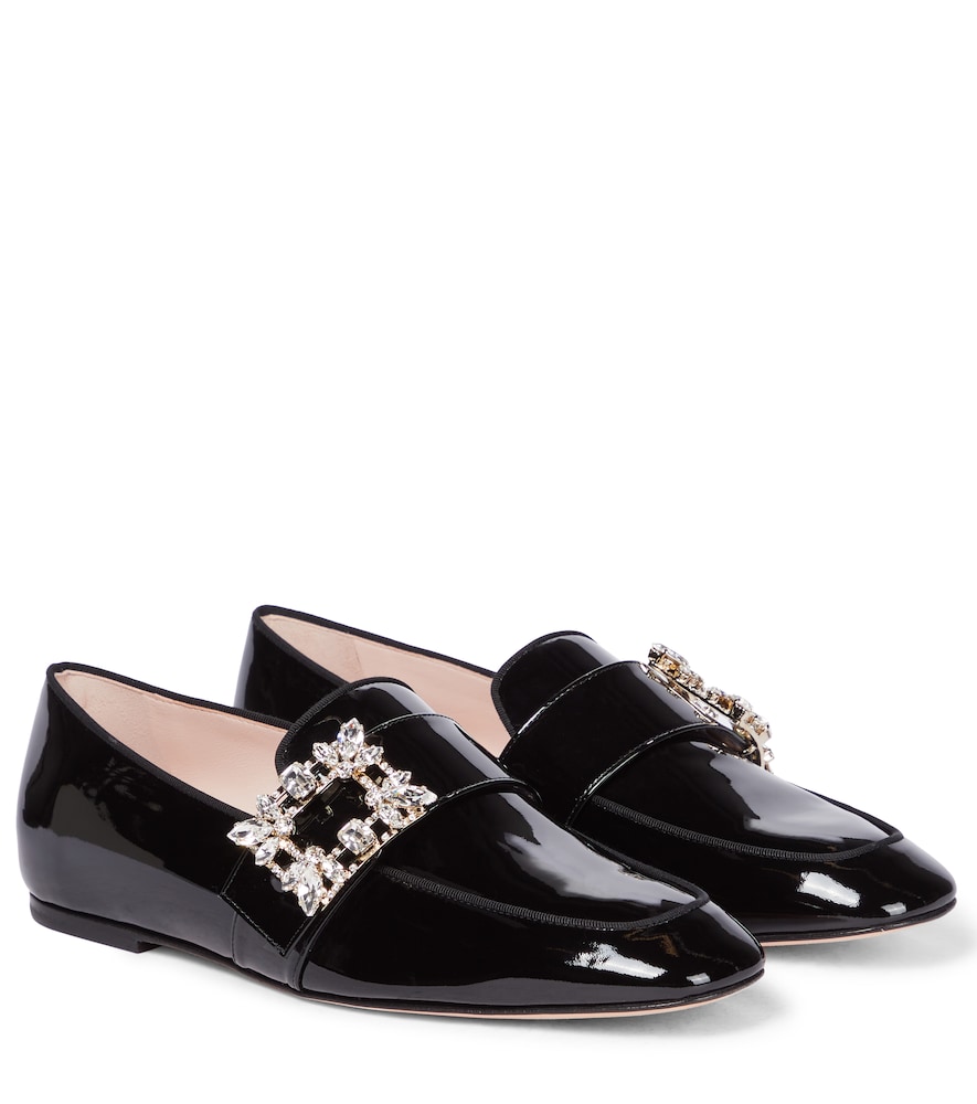 Mini Broche patent leather loafers