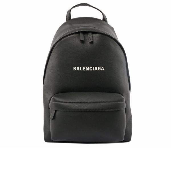 【BALENCIAGA】經典LOGO烙印牛皮every day後背包(黑色) 552379 DLQ4N 1000