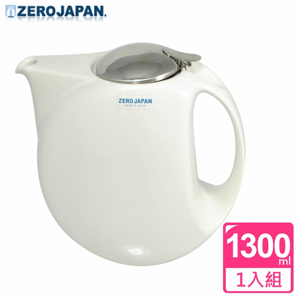 ZERO JAPAN月亮陶瓷不鏽鋼蓋壺(白)1300cc