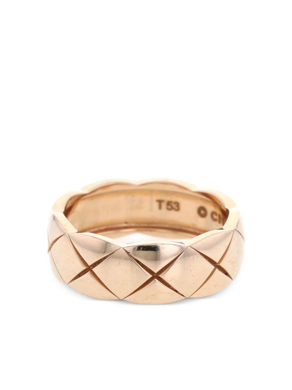 CHANEL Pre-Owned - 2010s rose gold Coco Crush engraved ring - women - Rose Gold - 53 - Pink