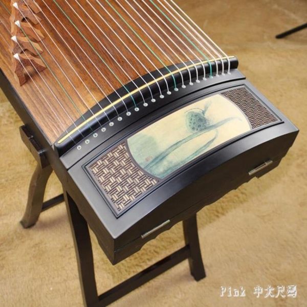初學者古箏成人兒童便攜式入門小古箏琴挖嵌演奏考級樂器 JY4524【Pink中大尺碼】