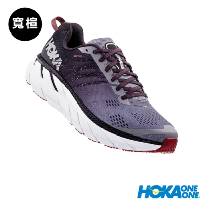 HOKA ONE ONE 男 Clifton 6 寬楦 路跑鞋 灰鷗