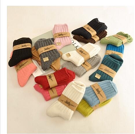 羊毛襪女 加厚保暖女士短襪純色經典襪子冬季女襪羊絨襪【3雙裝】