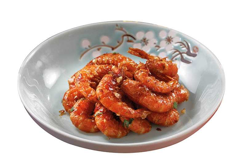 「陳皮油爆蝦」伴隨陳皮酸甜風味，冷熱吃皆宜。（四二○元）（圖／于魯光）