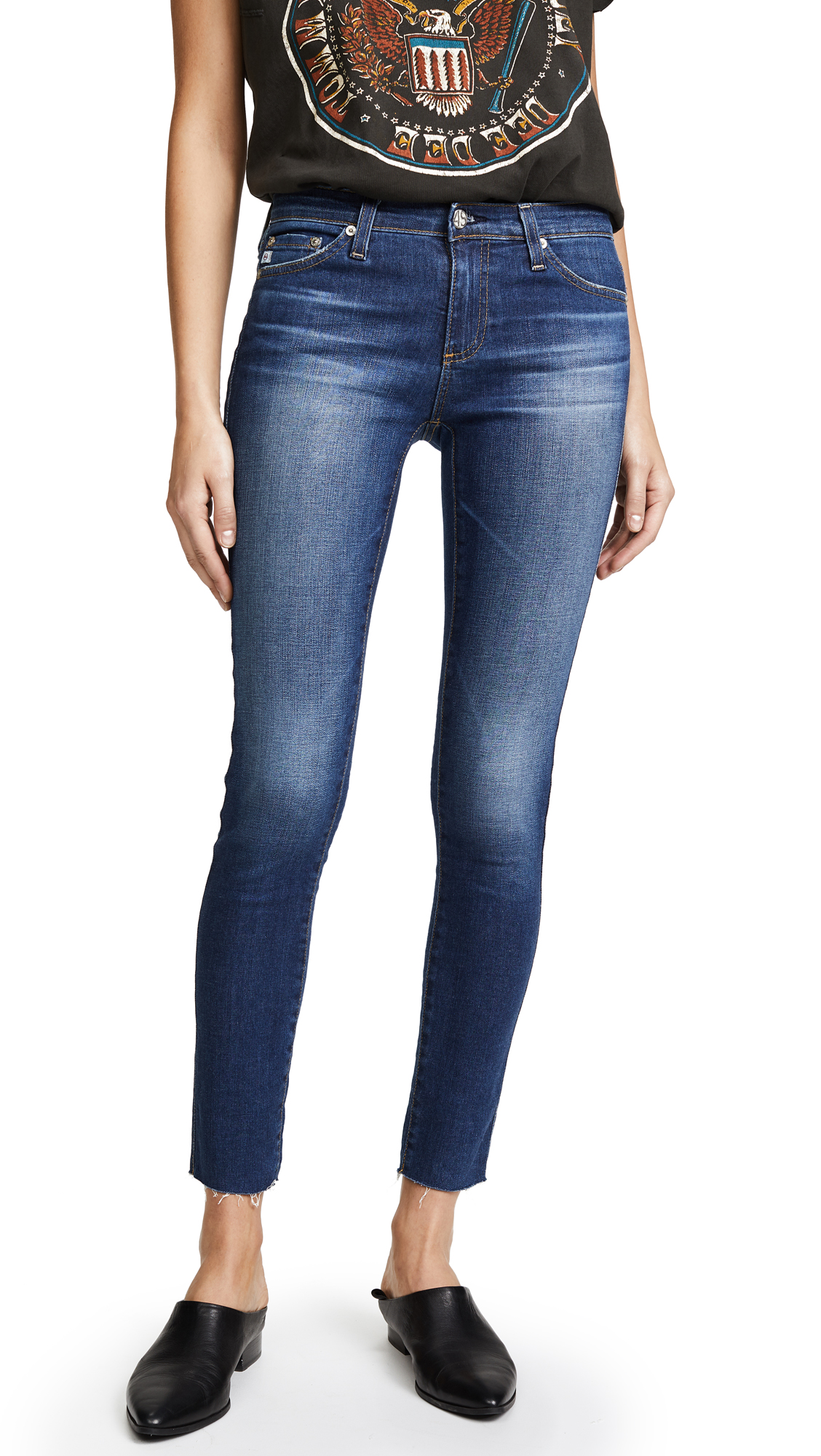 AG Raw Hem Legging Ankle Jeans