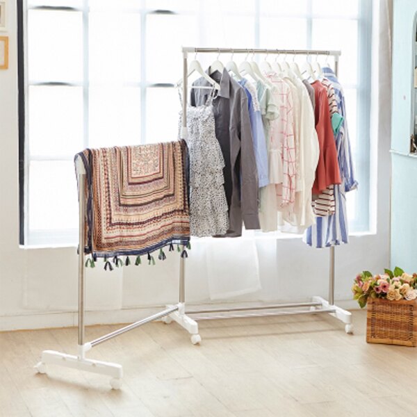 BO雜貨【YV9066】ikloo~不鏽鋼可收合衣桿 魔術大空間L型曬衣桿 雙桿衣架 可開合收納 掛衣架