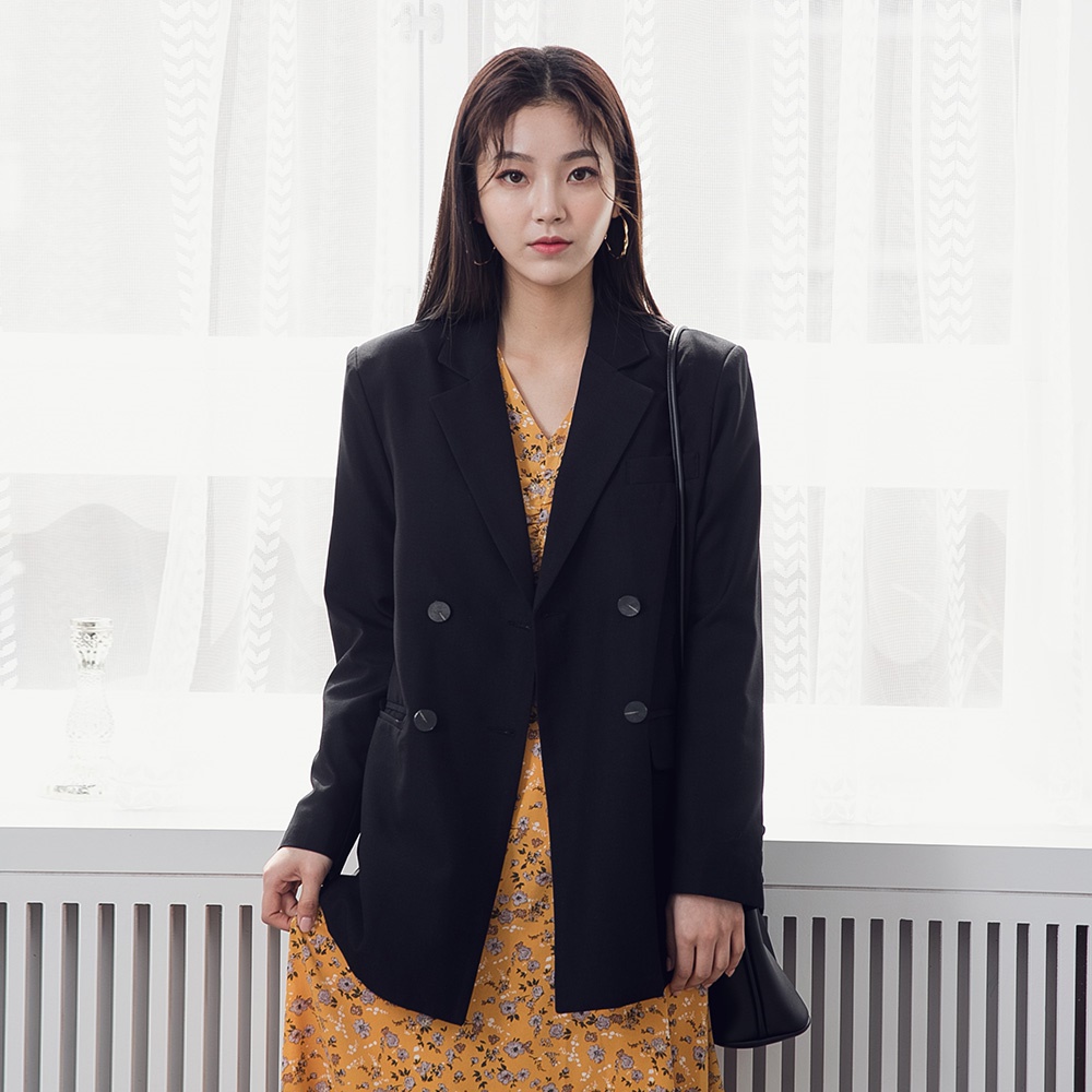 [ROCOSIX官方旗艦店]袖面排釦簡約基本西裝外套