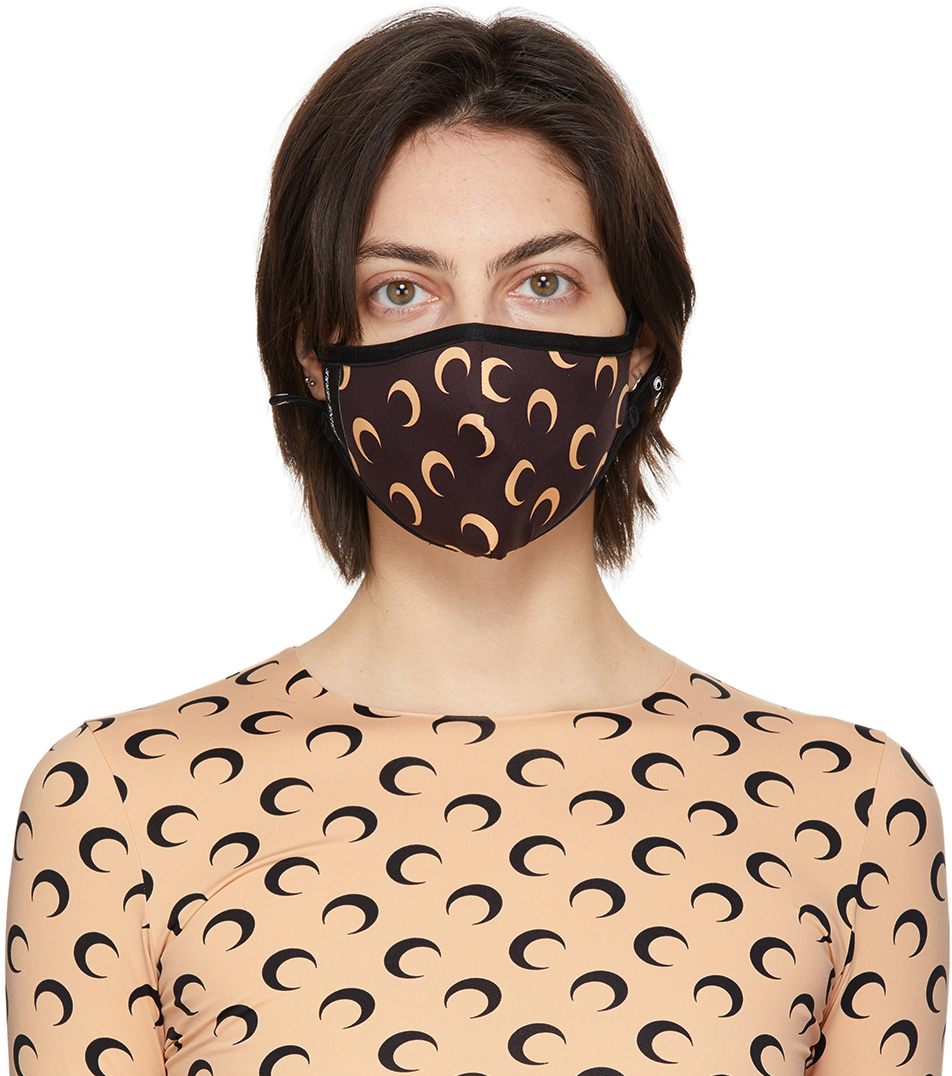 Marine Serre 棕色 Allover Moon Daily Wear 口罩