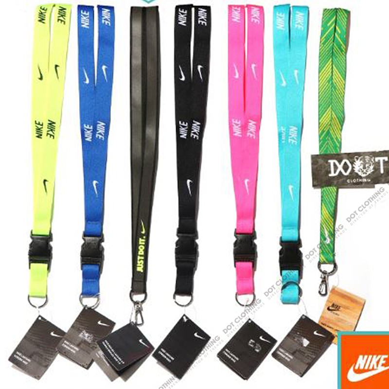 Nike Lanyard Strap 黑 粉 寶藍 綠 反光 識別證 證件帶 吊牌 手機吊繩 小logo DOT聚點