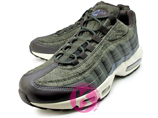 2017 台灣未發售 限量登場 NIKE AIR MAX 95 PRM PREMIUM WOOL SEQUOIA 深綠 深咖啡 羊毛 皮革 慢跑鞋 (538416-300) !