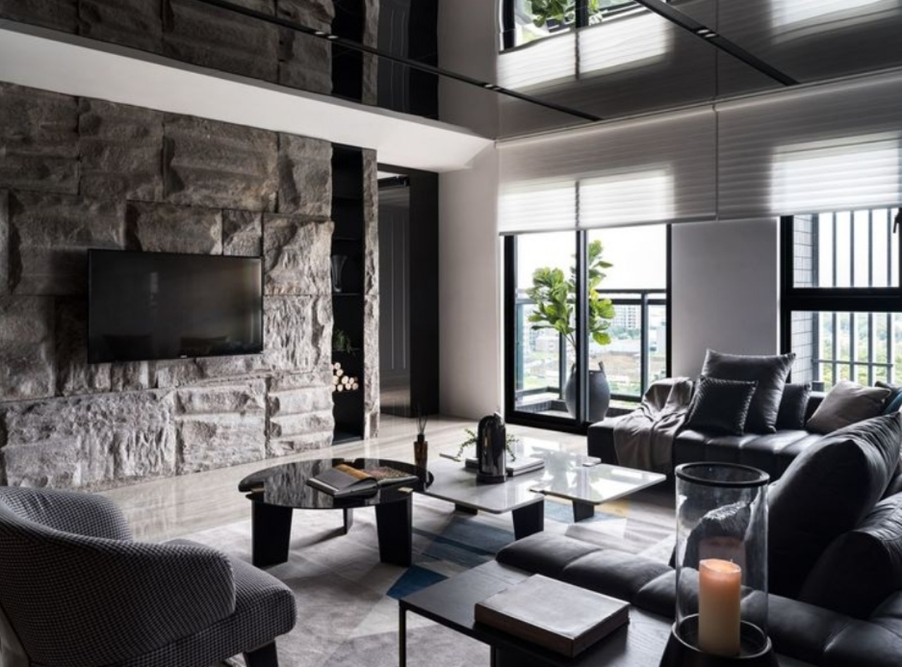 未來感;科技感;鍍鈦金屬;不鏽鋼;水泥塗料;石材