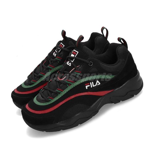 Fila Ray 老爹鞋 黑 紅 綠 Gucci 古馳 配色 男鞋 女鞋 情侶鞋 【PUMP306】 4C101T362