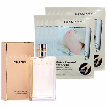 ★餘韻幽深的持久感★難以抗拒的輕熟、知性，帶著惹人的女人味★獨立、有個性，仍讓人不忘美麗的女性特質■本組合含：1.《CHANEL 香奈兒》魅力女士淡香精50ml2.BRAPHY天使光去角質足膜x10