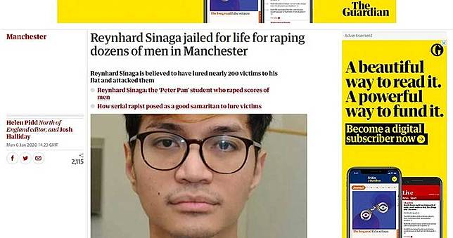 直男殺手！印尼留英博士生　迷姦190男判囚終身