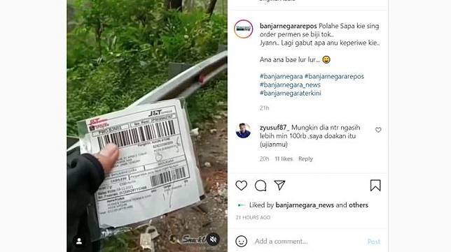 COD Paket yang bikin viral. Kurir menyebut isinya hanya permen. [Instagram]