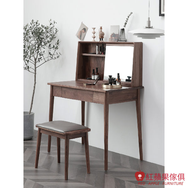 [紅蘋果傢俱]HM014 梳妝桌 北歐風梳妝桌 日式梳妝桌 實木梳妝桌 無印風 簡約風