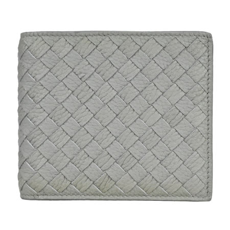 BOTTEGA VENETA 經典編織小羊皮對開8卡短夾(灰196207 VT262 1519)