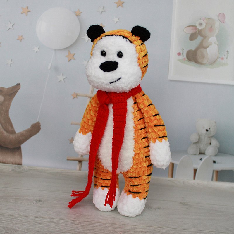 霍布斯毛絨老虎，卡爾文和霍布斯老虎，玩具老虎霍布斯