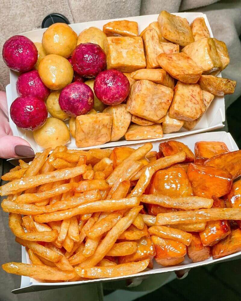 花園夜市｜陳家阿嬤拔絲地瓜｜台南美食