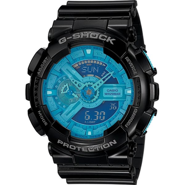 G-SHOCK 炫彩系列復刻版男錶-黑x藍_GA-110B-1A2