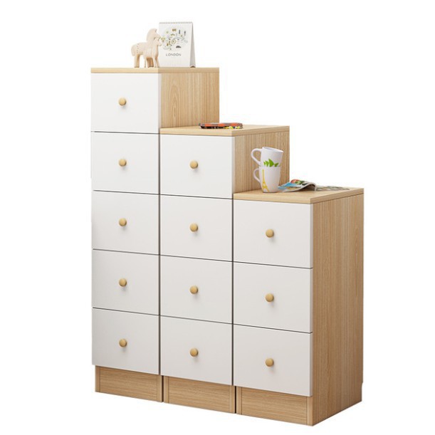 產品信息品名：床頭櫃型號：SY201材質：E1級刨花板尺寸：三抽長25寬36高59cm 四抽長25寬36高74cm家具結構: 框架結構重量：10-15KG安裝方式：組裝保固：60天 每一件商品都有出貨