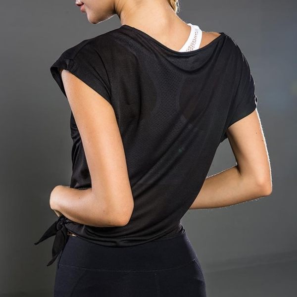 動罩衫女短袖健身t恤寬鬆瑜伽上衣跑步網紗速干背心