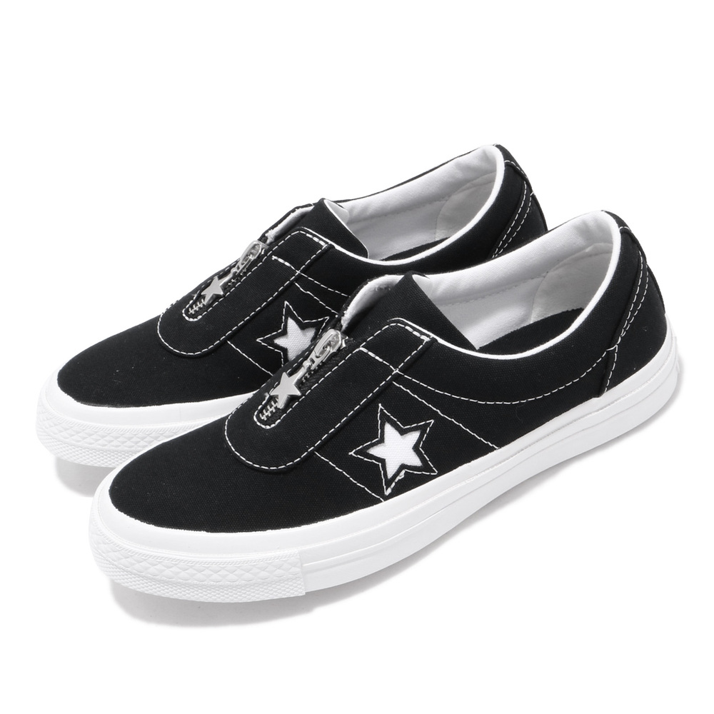 CONVERSE 休閒鞋 One Star Slip 穿搭 女鞋 基本款 一顆星 拉鍊 套腳 簡約 質感 黑 白 [564206C]