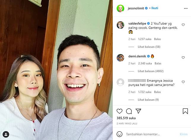 Dayana Terciduk Komentari Postingan Jess No Limit, Langsung Kena Sindir