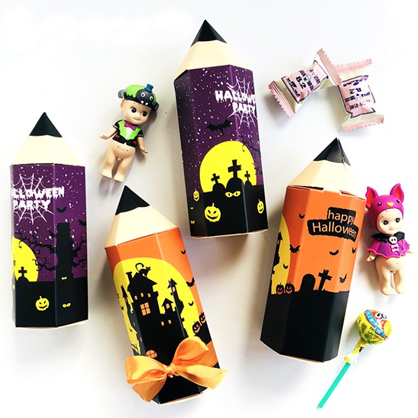 萬聖節鉛筆造型糖果盒 (5入裝) 禮物盒【HW0081】《Jami Honey》