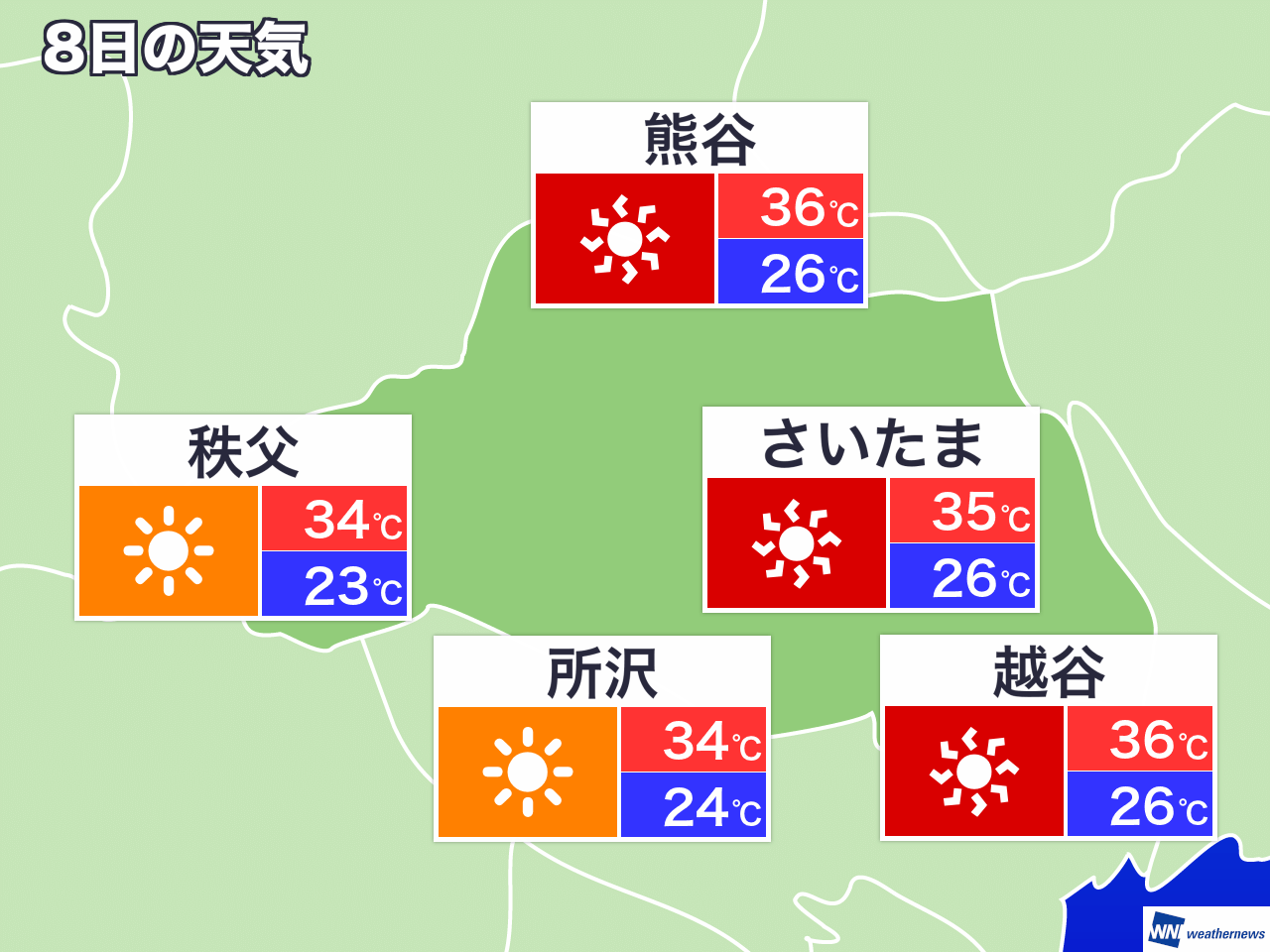 8 月 8 日 の 天気