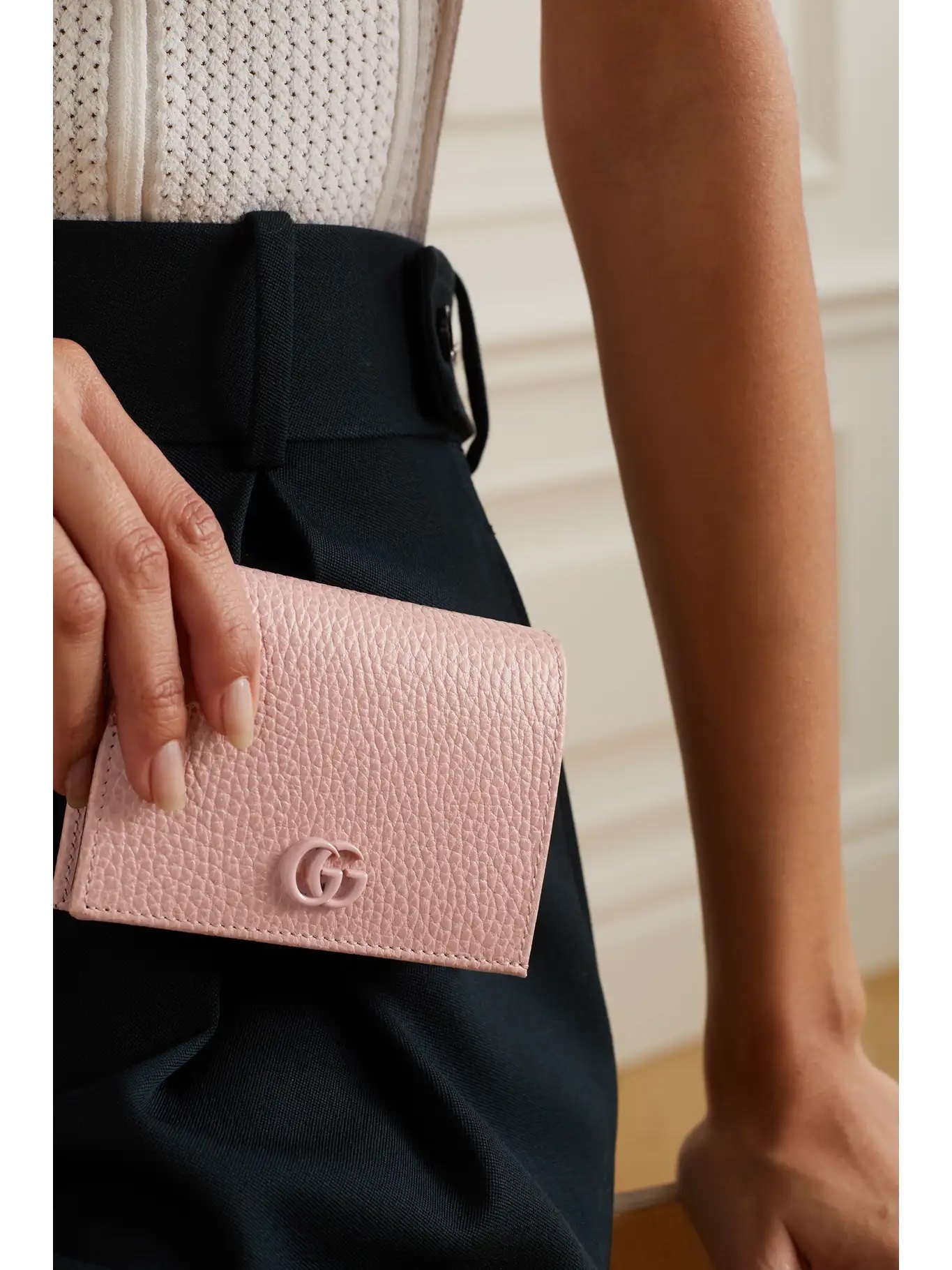 GUCCI Petite Marmont textured-leather wallet