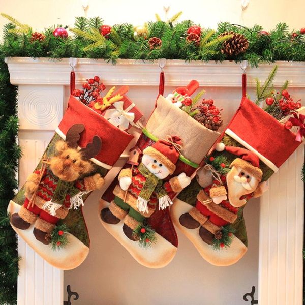 圣誕襪子禮物袋圣誕老人襪子圣誕節糖果禮品袋圣誕裝飾品掛件襪子
