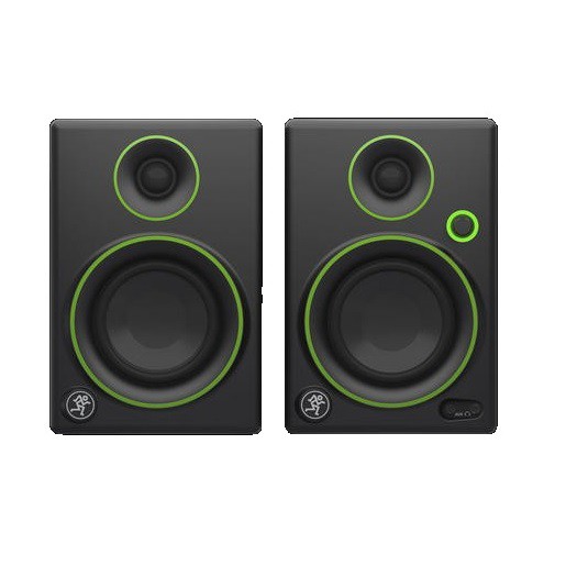 》MACKIE Rumming Man最新電腦多媒體喇叭，CR 4是一對針對多媒體創作所開發的監聽系統，便利的前面板控電源指示旋鈕，前面板有3.5mm立體輸入接孔，與耳機輸出連接孔，是針對現在電腦多媒