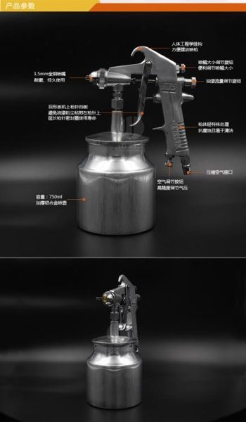 氣動W-75S油漆噴槍 噴漆槍下壺手動汽車五金家具 高霧化噴槍 mks薇薇