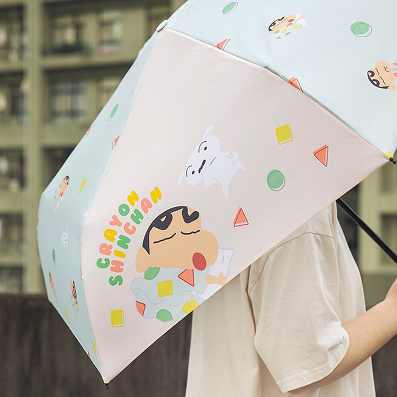 蠟筆小新彎把折疊傘- 正版授權 玻璃纖維輕量雨傘 折傘