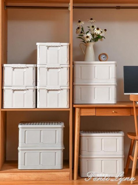 可摺疊圖書收納箱塑料學生宿舍書籍儲物箱辦公室整理箱玩具收納盒