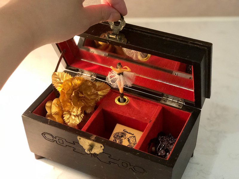 木製 芭蕾娃娃音樂盒 首飾盒 關鍵字：音樂飾品盒 商品材質：木製