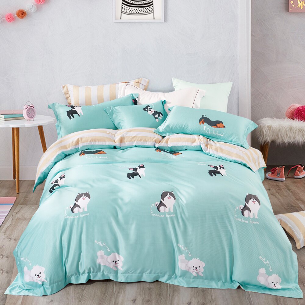 雙人鋪棉兩用被套*1+雙人床包*1+枕套*2