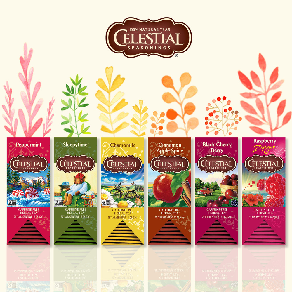 【即期品】Celestial 北美最大茶品製造商 天然花草&水果茶超值優惠組合 (25獨立包)