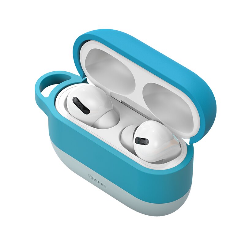 倍思 適用于airPods Pro保護套蘋果耳機殼airpodspro3液態硅膠耳機套軟airpod三代pro無線耳機藍 潮流家居