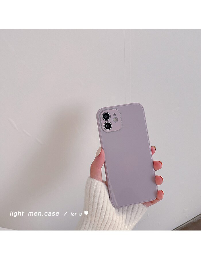 ins純色玻璃殼｜蘋果12 11 Pro max i12Pro iPhone12 mini 紫 藍 玻璃背板 邊框軟殼 全包邊 防摔 手機殼 亮面