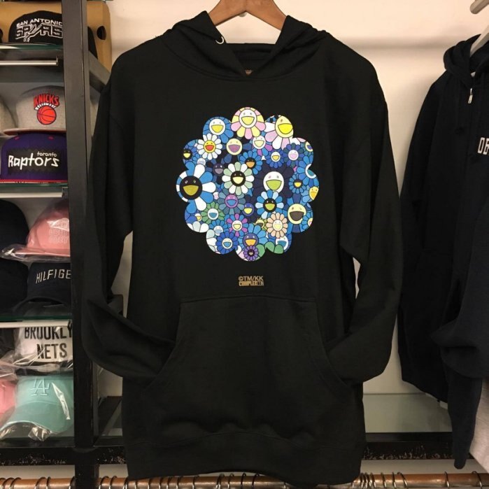 BEETLE 現貨 MURAKAMI TAKASHI COMPLEXCON 限定 村上隆 藍色花朵 黑色 帽TEE M