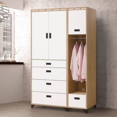 Bernice-喬科3.9尺衣櫃組合(雙吊)-118x55x196cm
