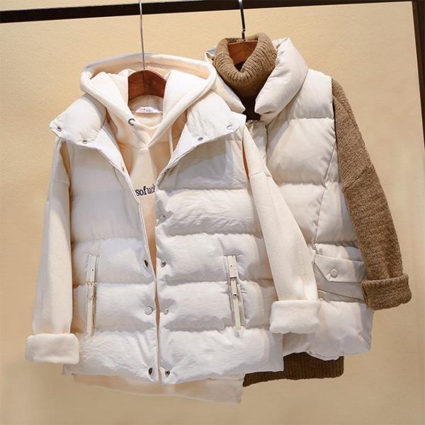 羽絨棉背心女秋冬2018新款無袖棉坎肩立領短款馬夾面包棉背心外套