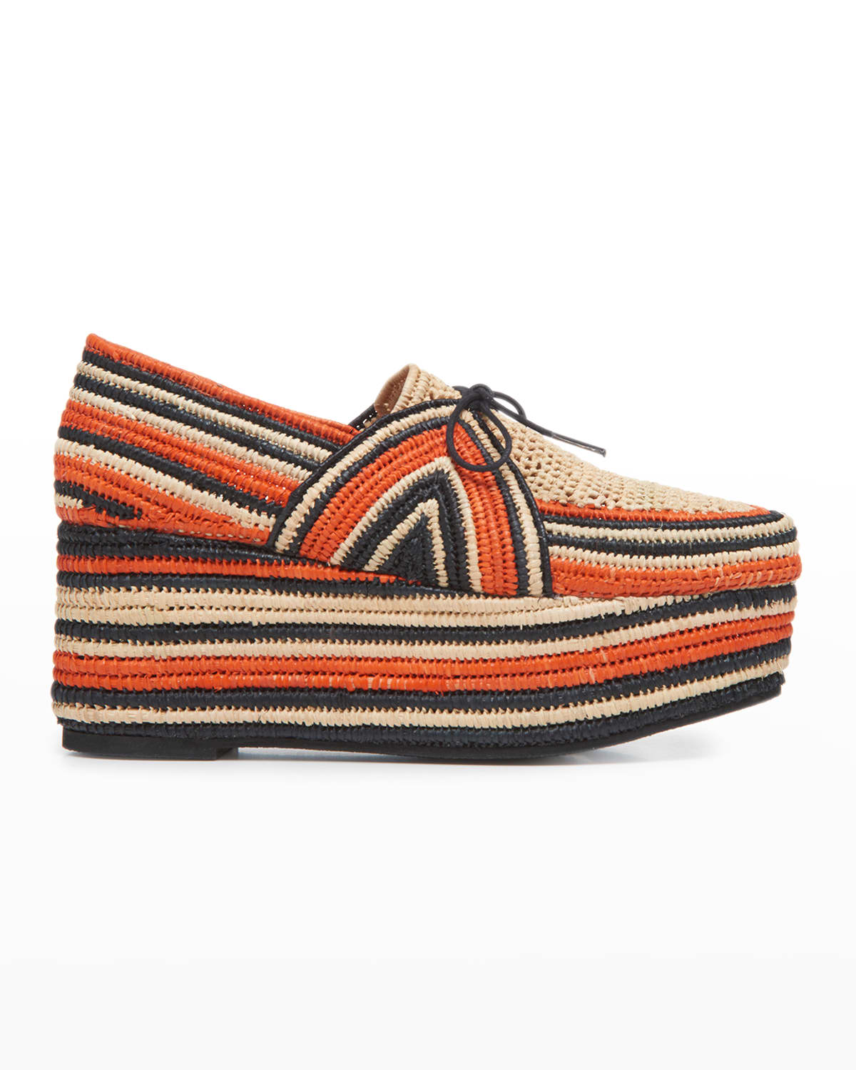 Diamond Multi Raffia Platform Loafers