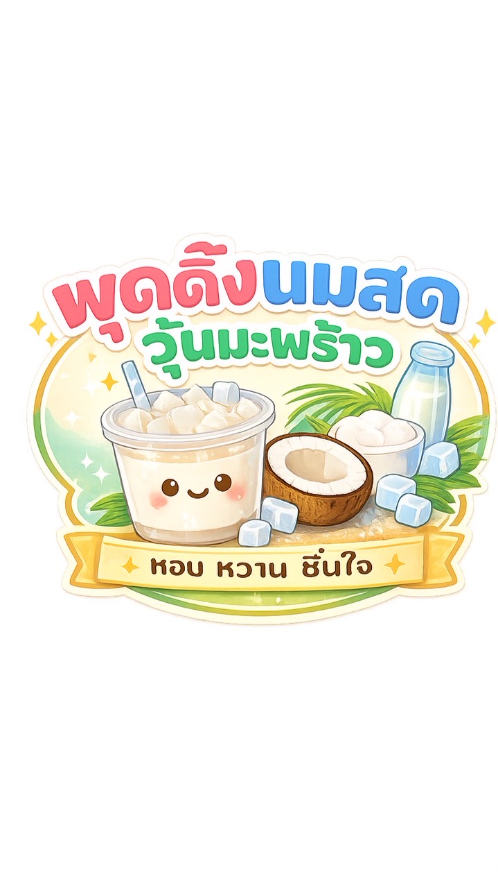 พุดดิ้ง นมสด วุ้นมะพร้าว มจพ