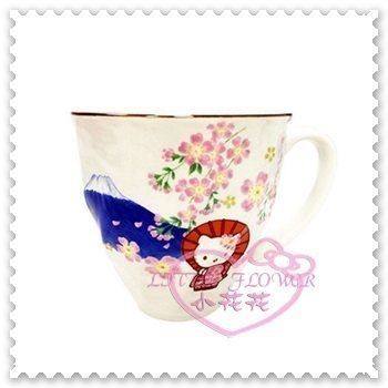 ♥小花花日本精品♥Hello Kitty 陶瓷杯馬克杯咖啡杯水杯茶杯富士山和服造型300ML日本限定(預購)