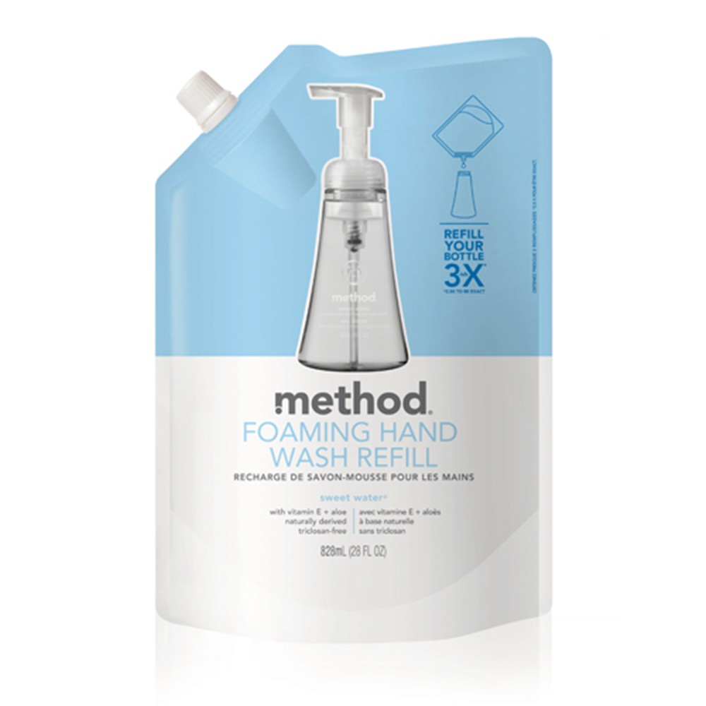 中文品名： Method 美則水甜心泡沫洗手露補充包英文品名： Method foaming hand wash refill容 量： 828 ml產 地： 美國貨 原： 總代理 美國原裝進口保存期限