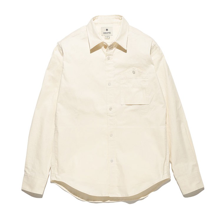 Snow Peak 彈性牛津襯衫-白色 藍色